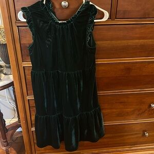 Girls Jcrew dress green velvet